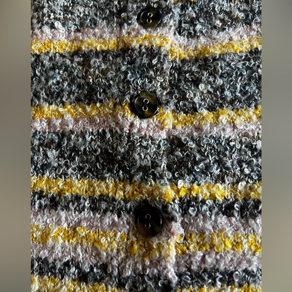 URBAN OUTFITTERS Aster Striped Fuzzy Knit Button Front Mini Skirt SZ XS Stretch - Picture 2 of 9